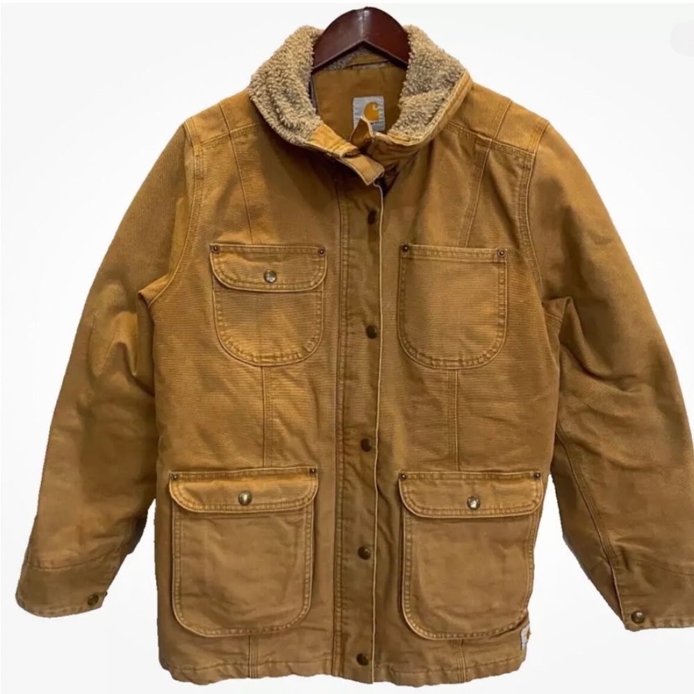 Carhartt Tan Jacket with Sherpa Lining